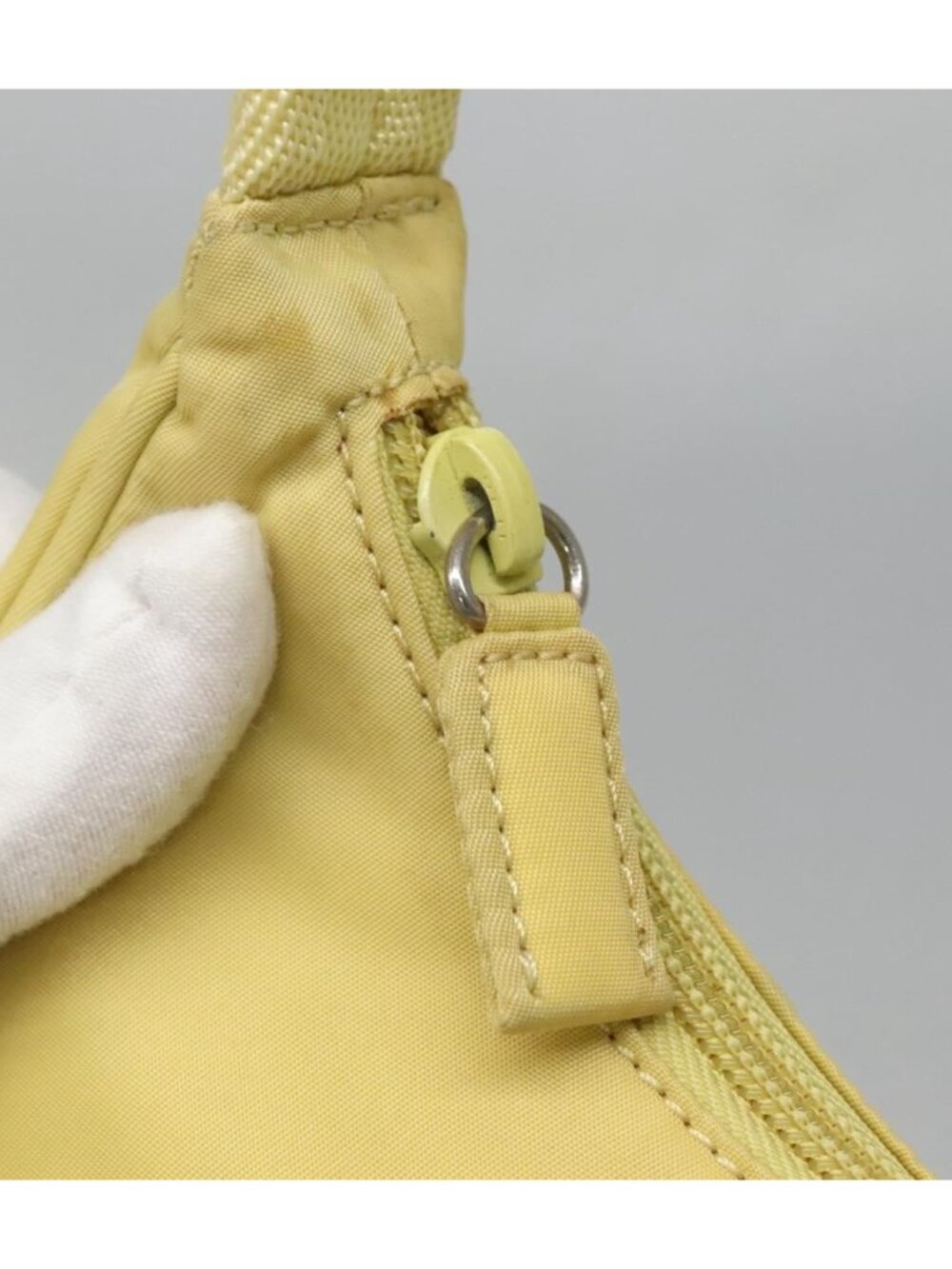 PRADA Accessory Pouch Nylon Yellow Gold - Picture 9 of 16